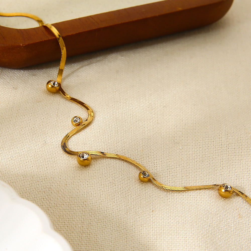 Collana con ciondolo da donna in acciaio inossidabile con catena semplice da giorno, 1 pezzo Immagine3
