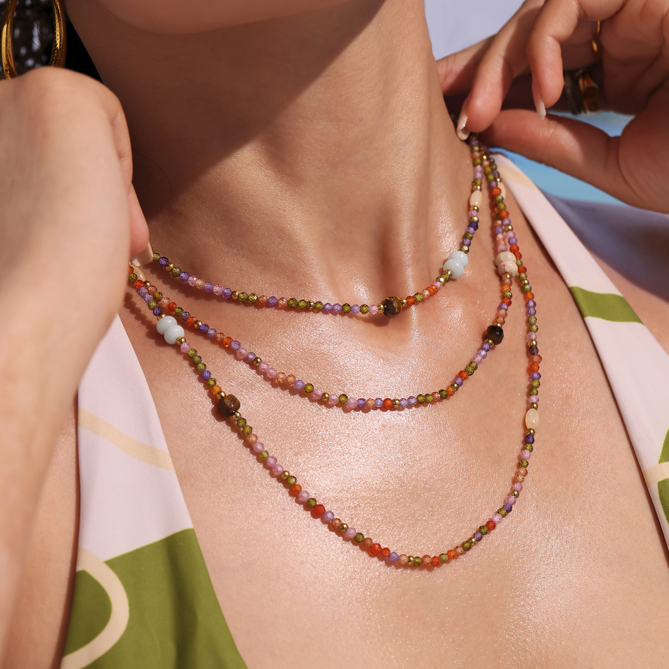 1 Piece Series Colorful Beads Natural Stones Women's Beaded Necklaces Picture3