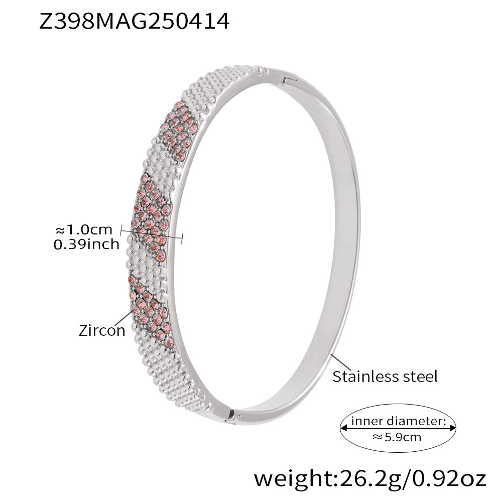 Z398-Steel Color Powder Zircon Bracelet Picture4