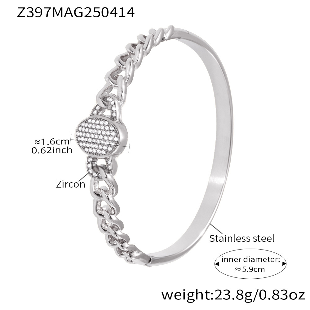 Z397-Steel White Zircon Bracelet Picture2