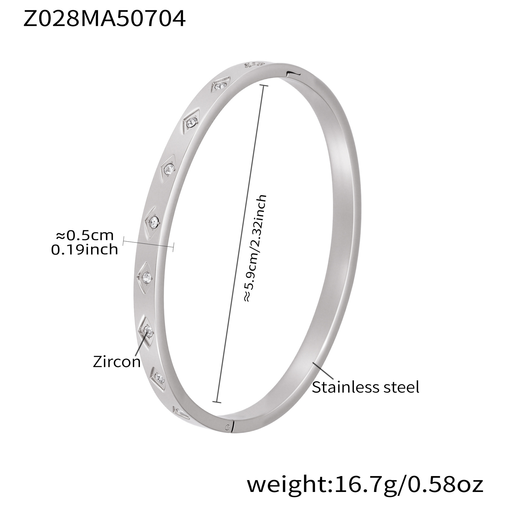 Z028-Steel Color Zircon Bracelet Picture4
