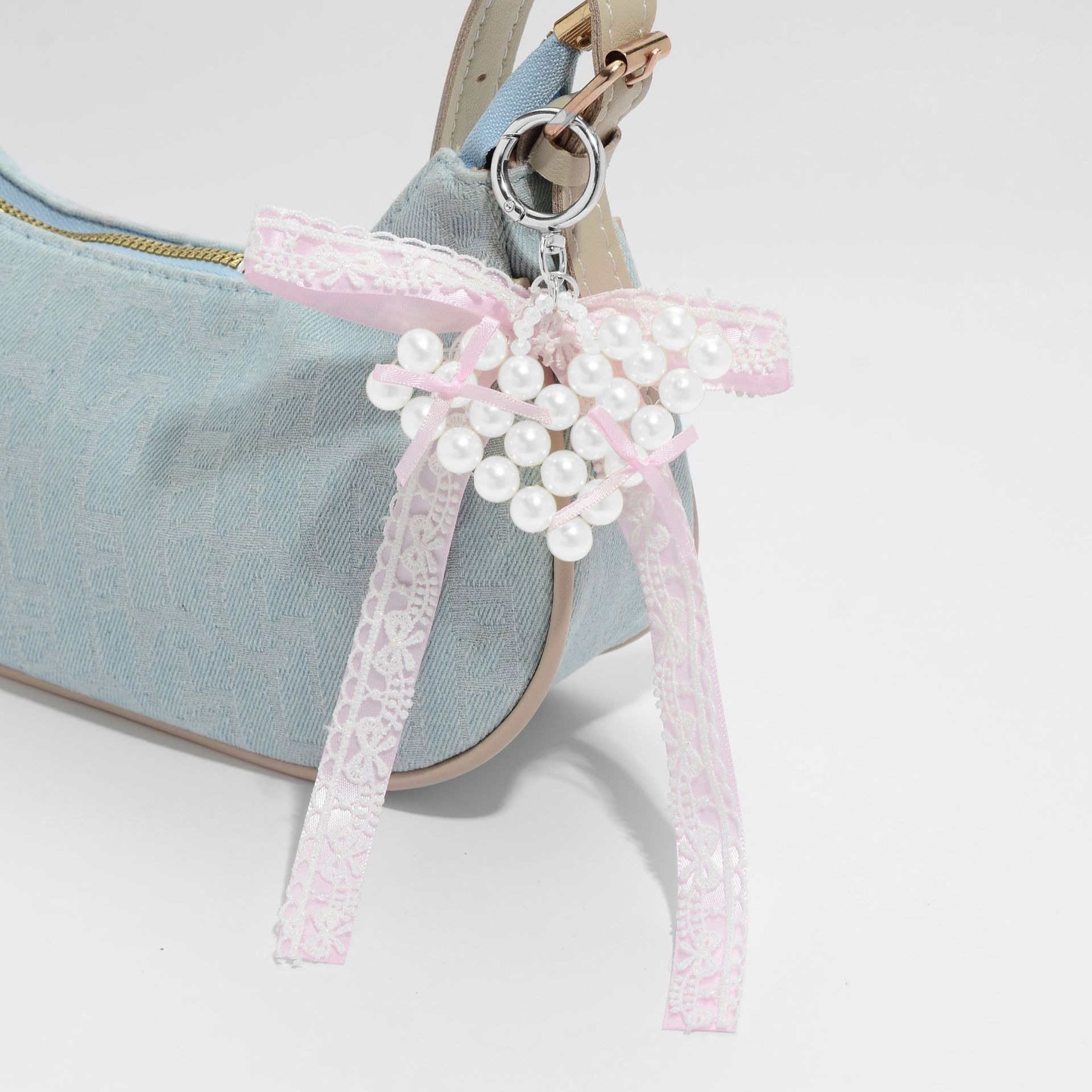 1 Piece Beaded Heart Bag Charm