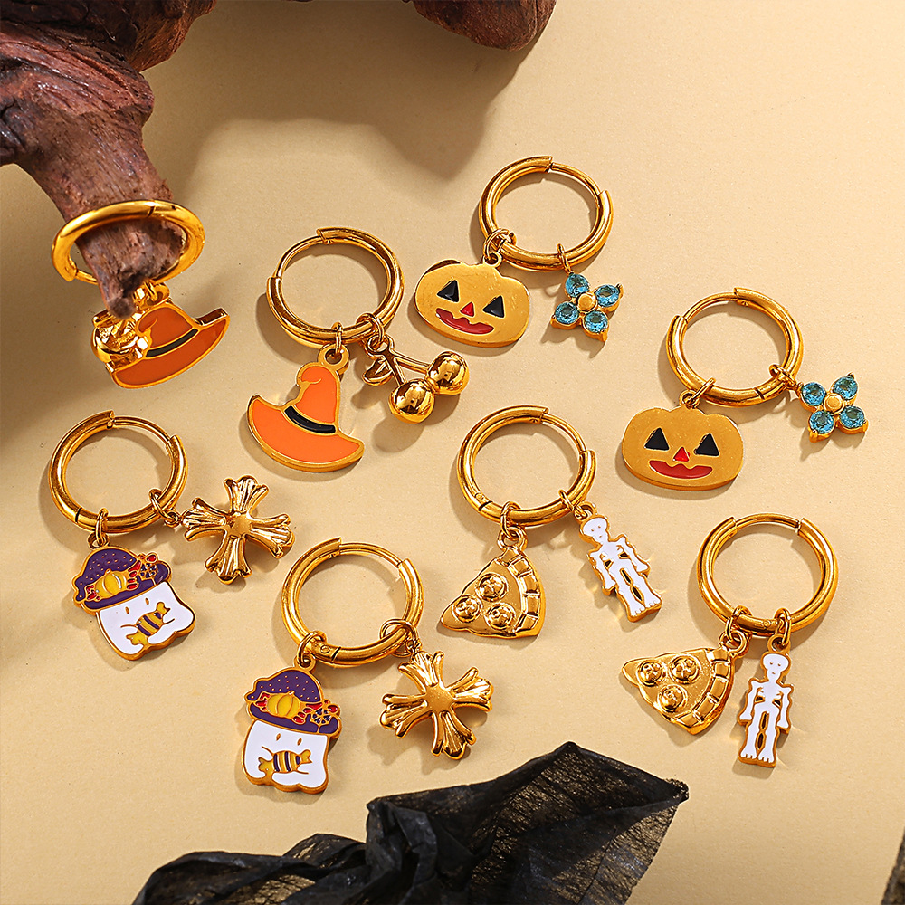 1 Pair Halloween Stainless Steel Drop Earrings