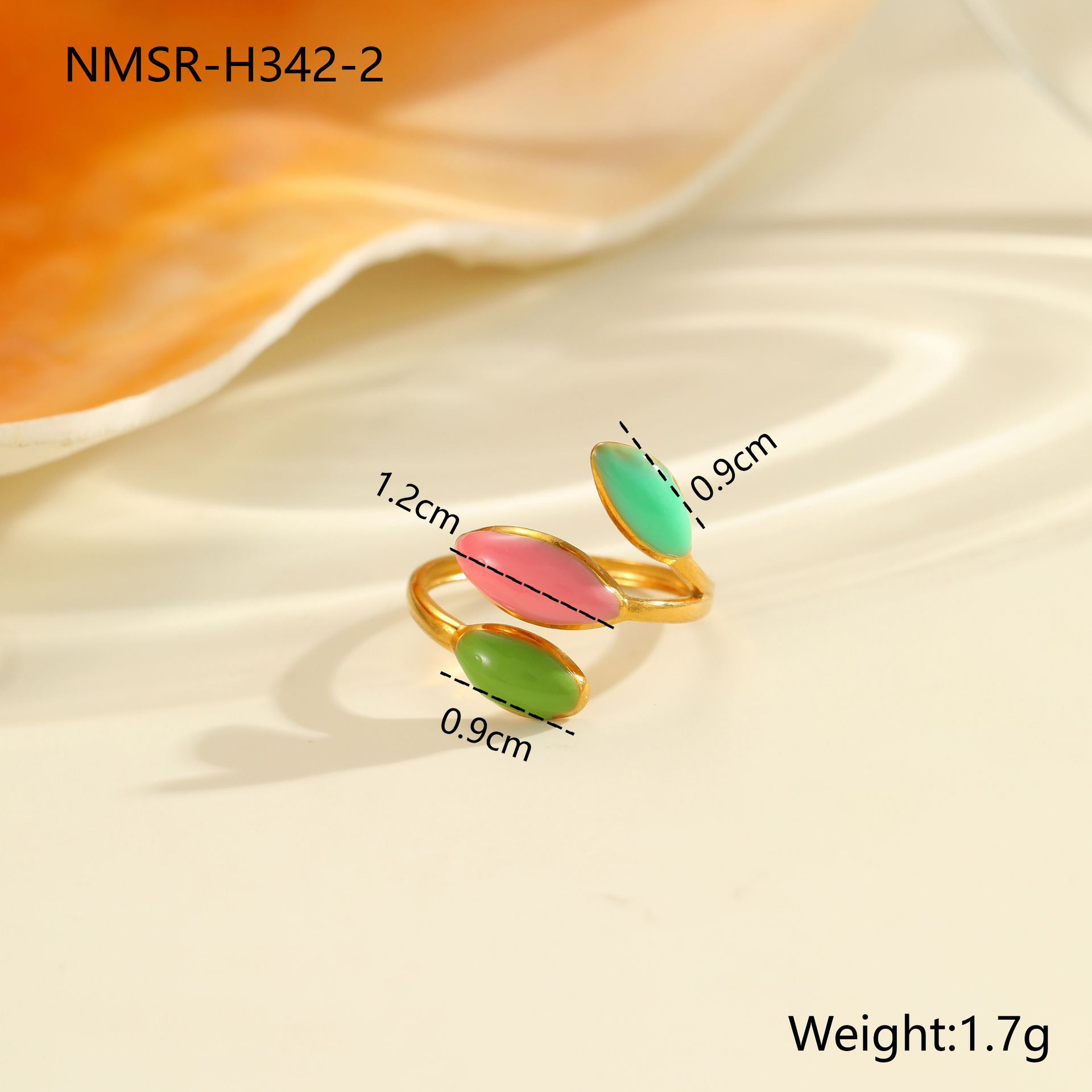 NMSR-H342-2 Colorful Leaf Ring/One Size Picture3