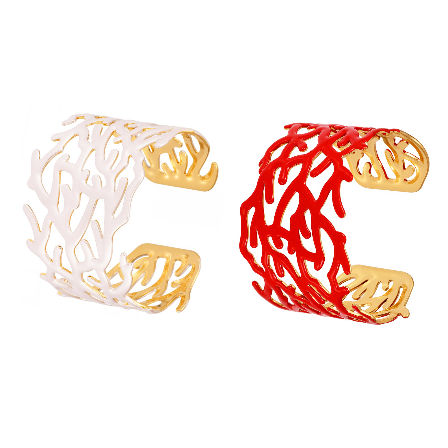 1 Piece Classic Coral Stainless Steel Gold Color Women's Bangles Picture8