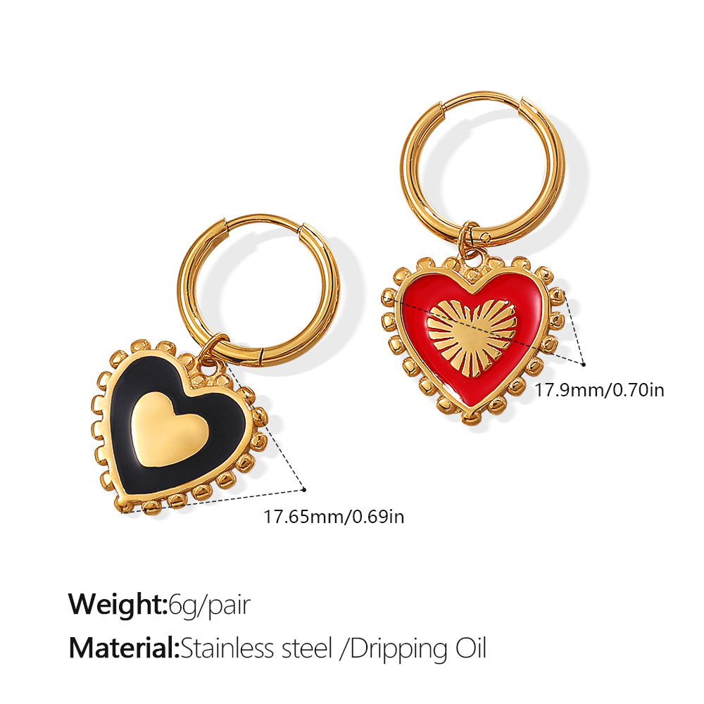 EH882RDBKG red and black double-sided earrings Picture10