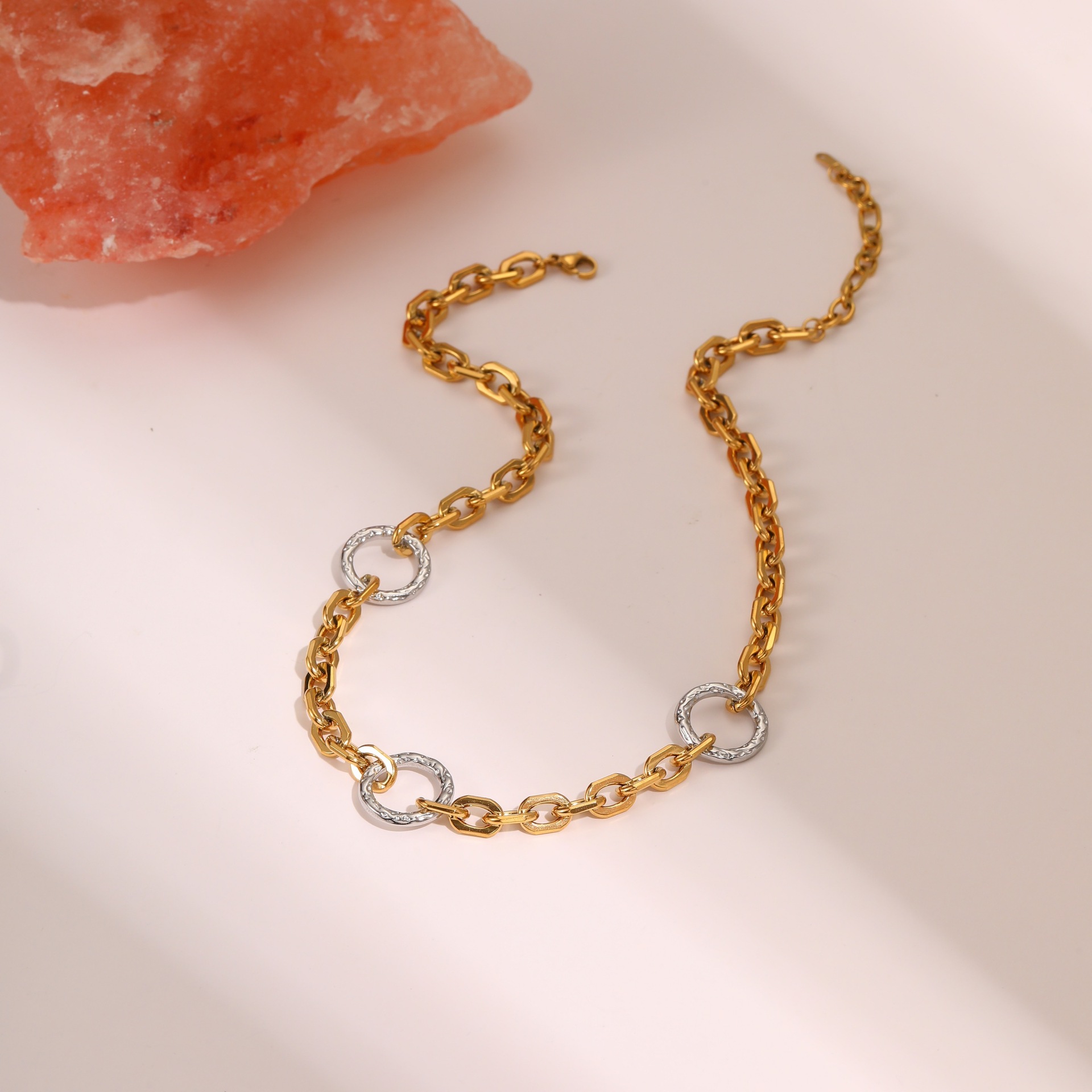 1 Piece Casual Mixed Color Chain Stainless Steel Women's Chain Necklaces h5 Picture3