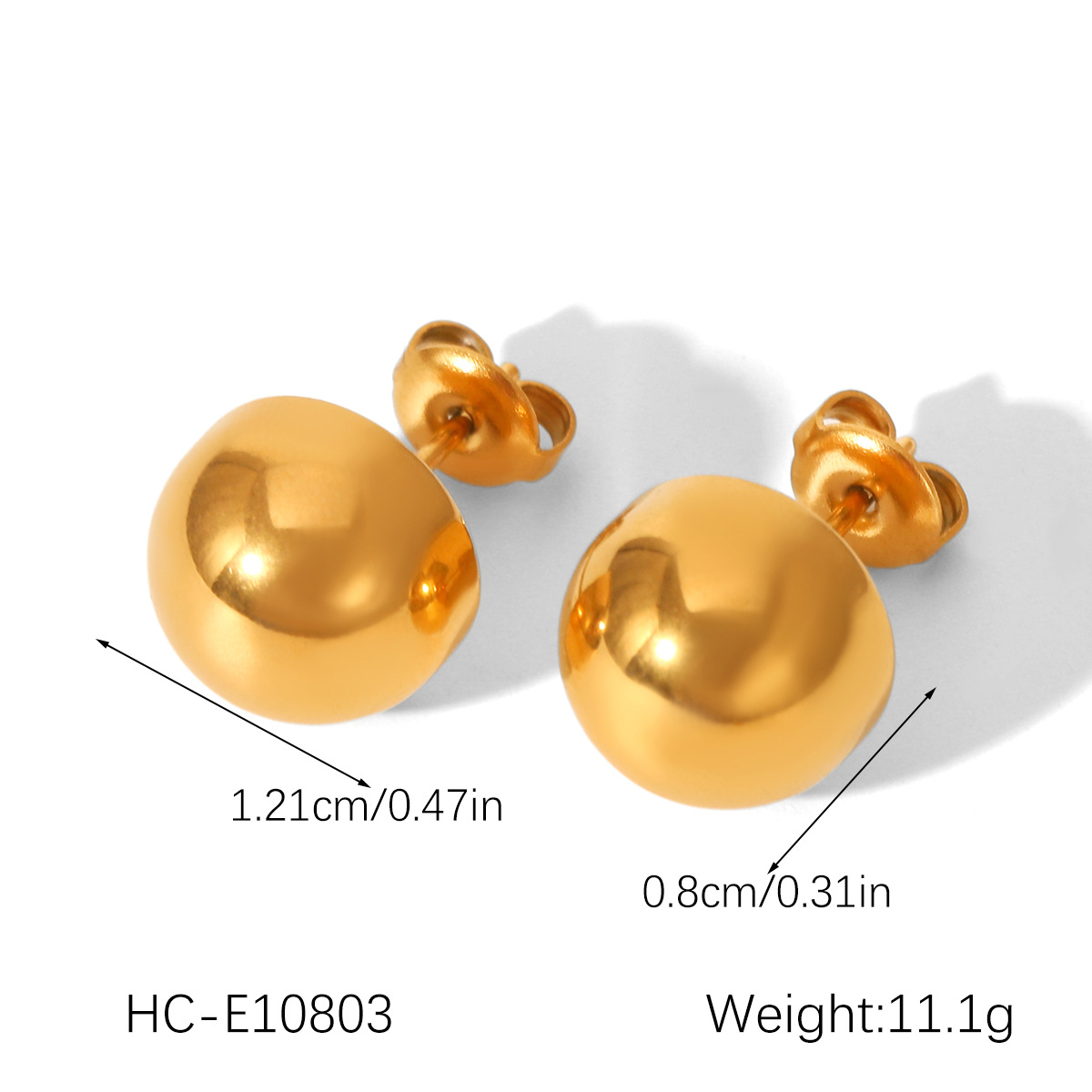 1 Pair Simple Irregular Shape Stainless Steel Gold Color Women's Stud Earrings h5 Picture2