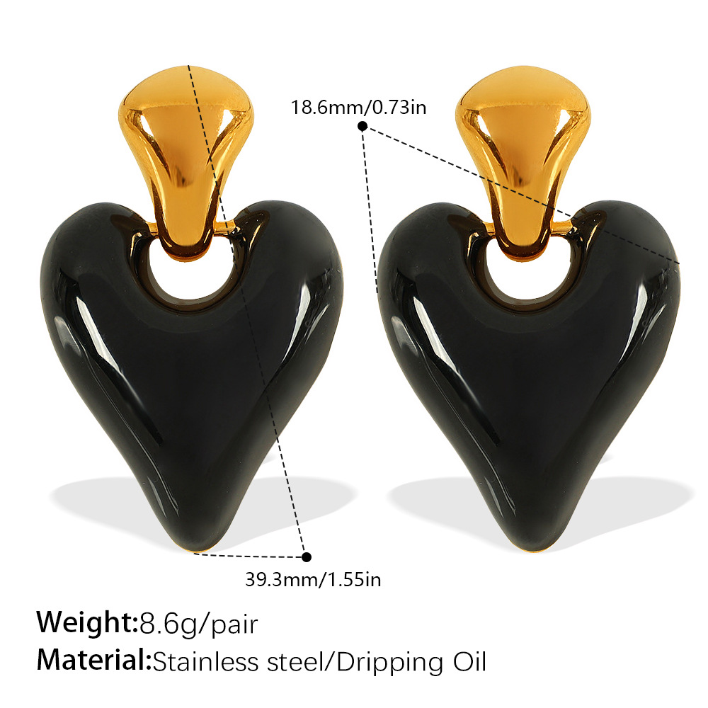EH504BKG black rubber earrings Picture7