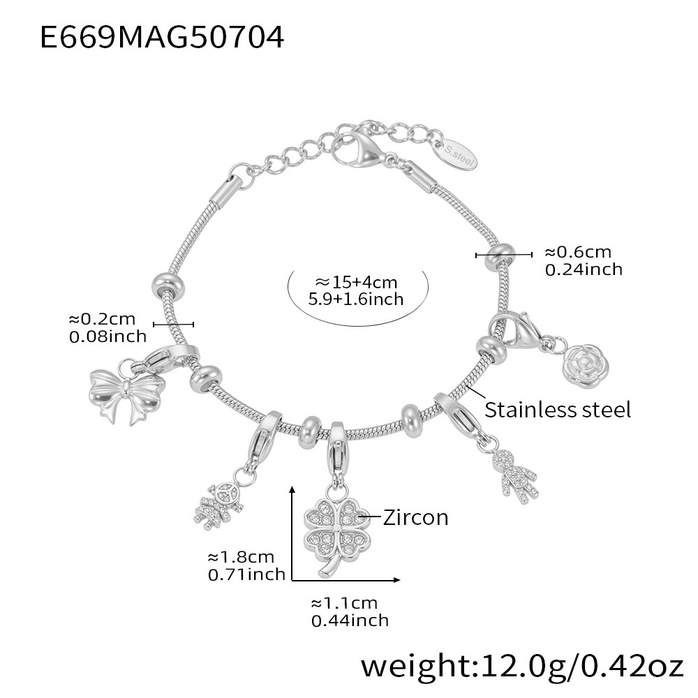 E669-Steel DIY Flower Bear Bracelet 15+4cm Picture22