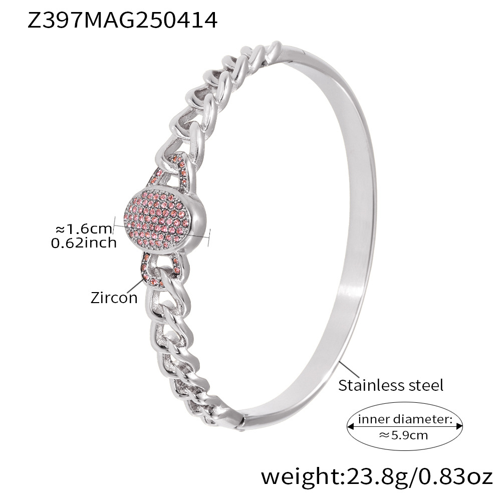 Z397-Steel Color Powder Zircon Bracelet Picture4