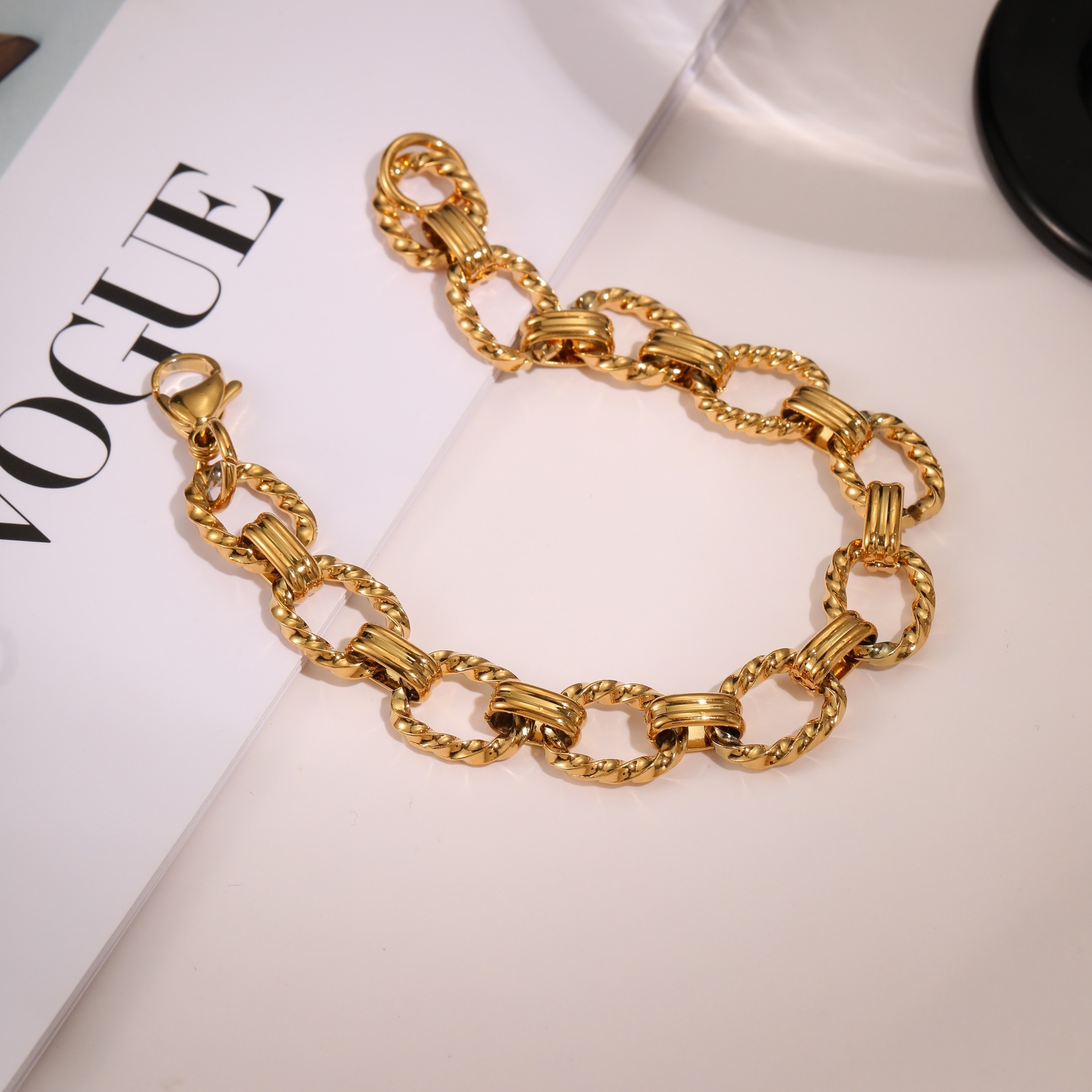 1 Piece Simple Series  Chain Stainless Steel Women's Chain Bracelets Picture3