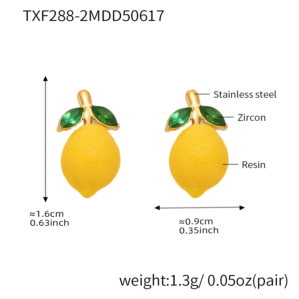 TXF288-2 lemon green diamond earrings Picture5