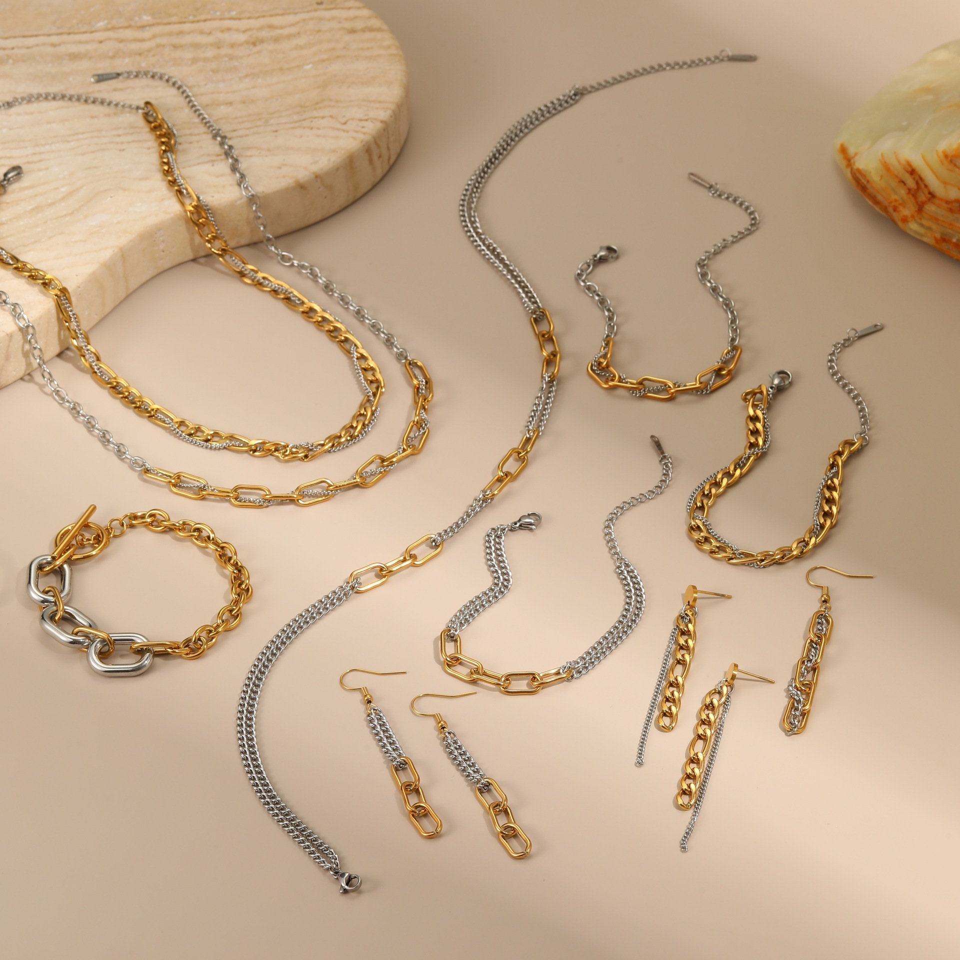 1 Piece Daily Tassel Chain Stainless Steel Women's Chain Necklaces