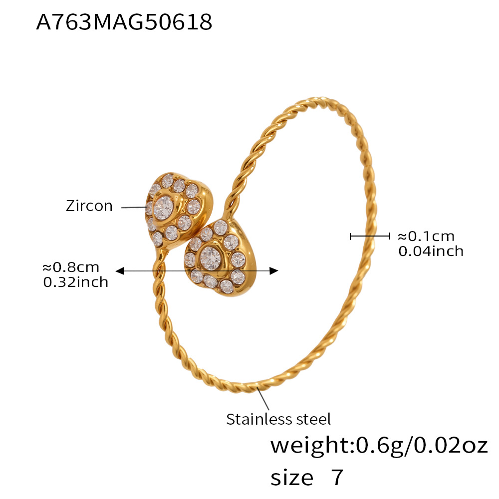 A763-Gold 5A Zircon Love Ring/No.7 Picture3