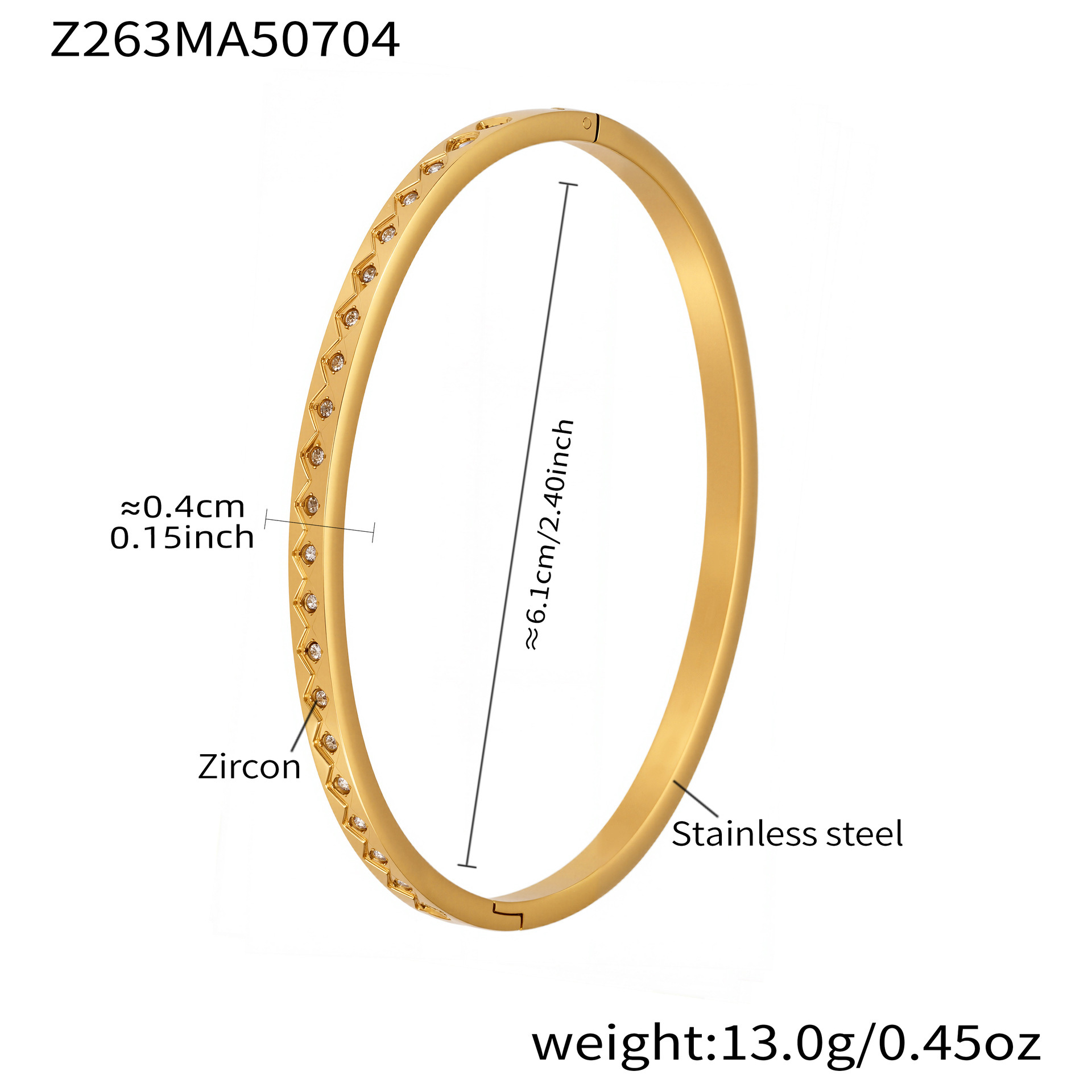 Z263-Gold Zircon Bracelet Picture9