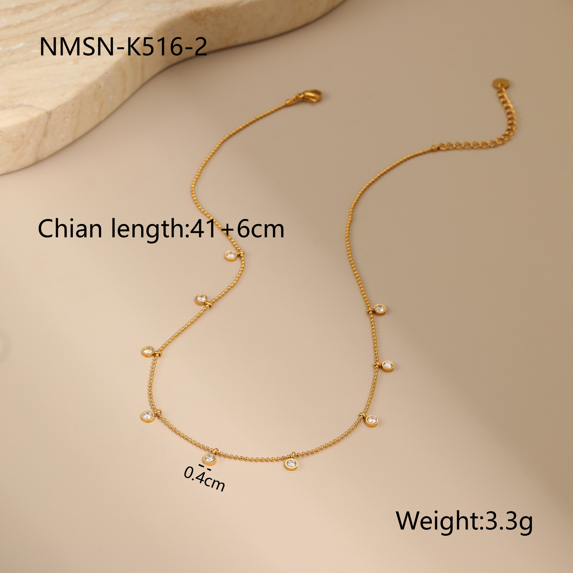 1 Piece Simple Elegant Circle Rectangle Stainless Steel   Women's Chain Necklaces 