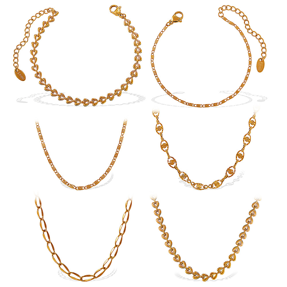 1 Piece Stainless Steel Gold Color Chain Necklace Picture5