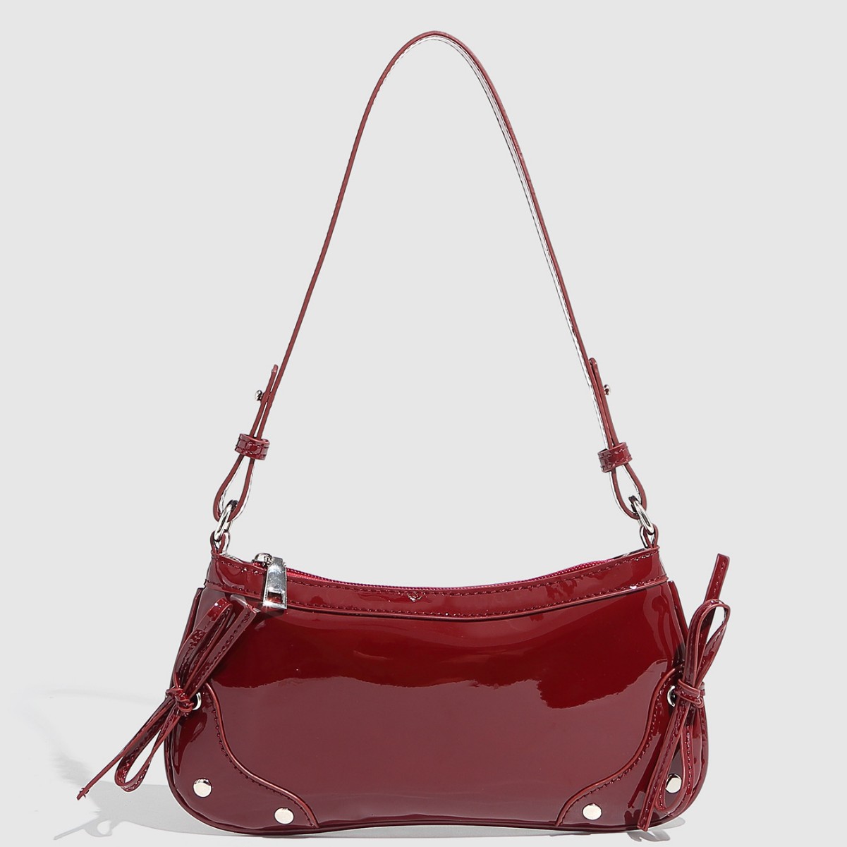 1 pieza de bolsos de mano de mujer de PU de color sólido elegantes de serie simple 2